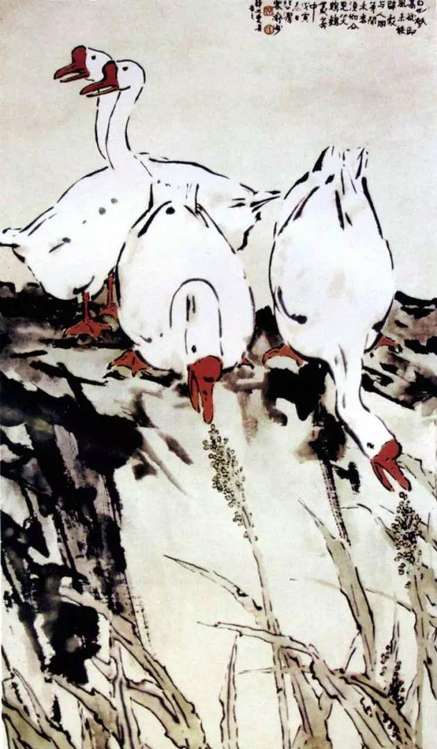 国画名家画鹅欣赏,国画大师画鹅视频