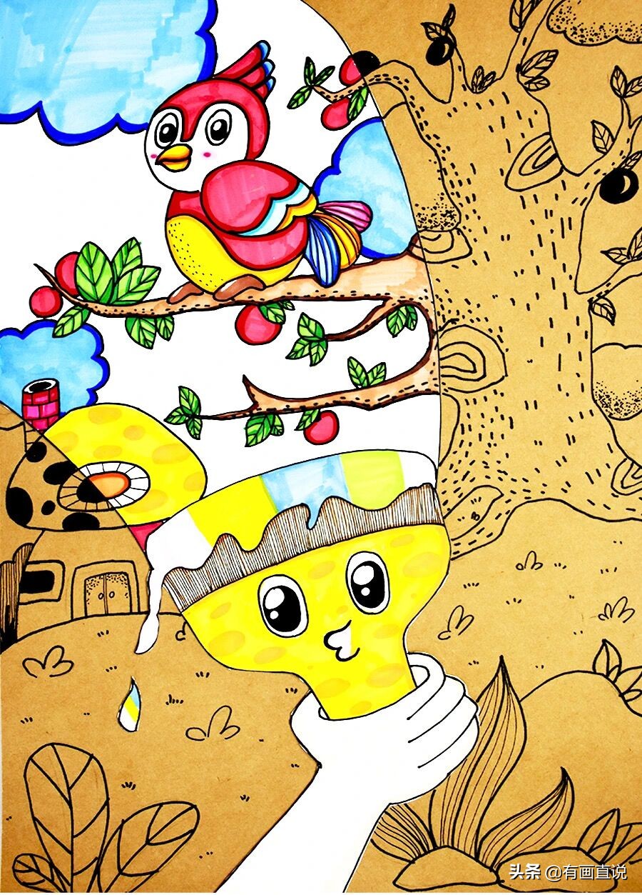 儿童创意画9-12岁,儿童创意画7-8岁创意画入门教程