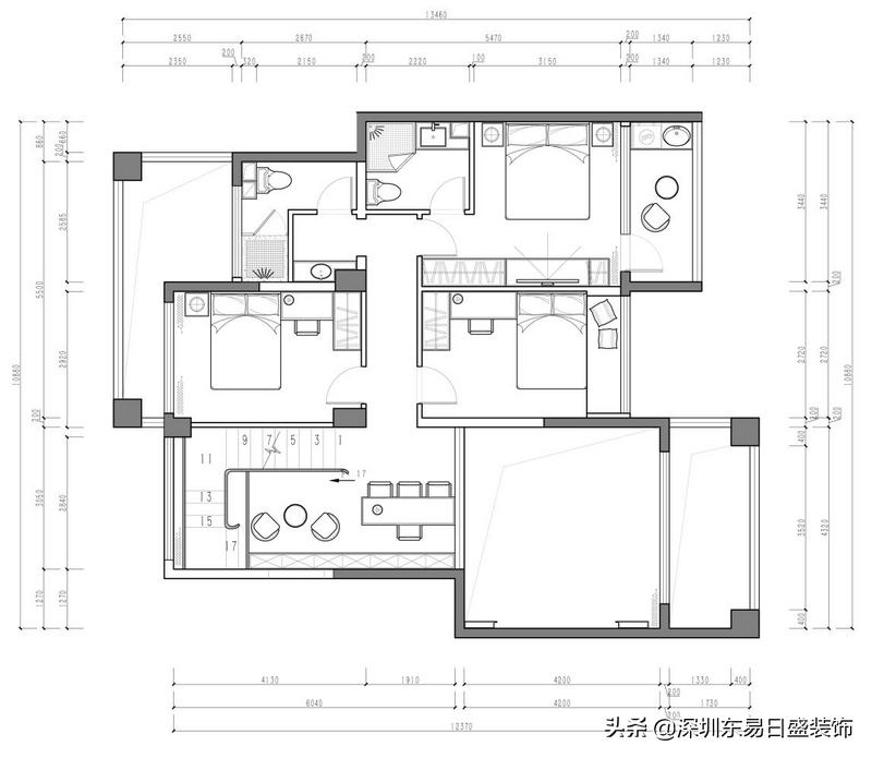 龙园220平装修效果图,龙园中式装修