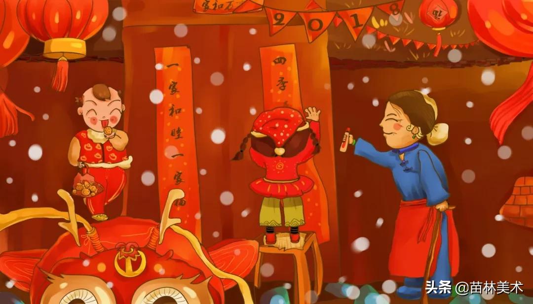 以春节为主题的儿童画简笔画,2022年元旦和春节主题儿童画素材