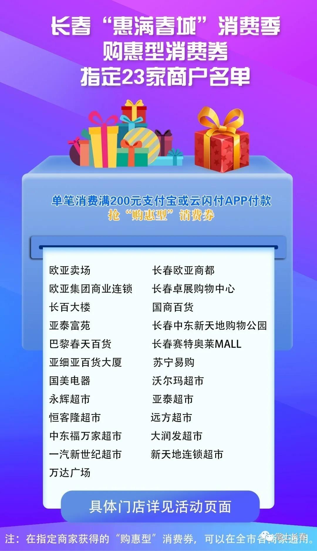 今日9点起到指定商家购物即得消费券全市通用!(内附商家名单)