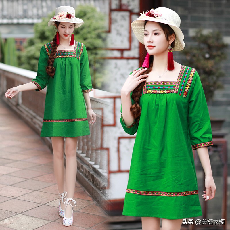 再有钱还是想穿这种棉麻裙，文艺舒适不显老气，比发年终奖还开心