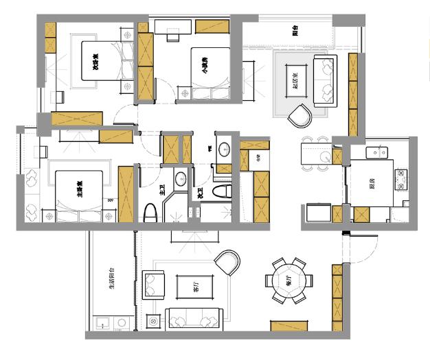 轻奢风189㎡-有颜有格调-满堂喜装饰集团