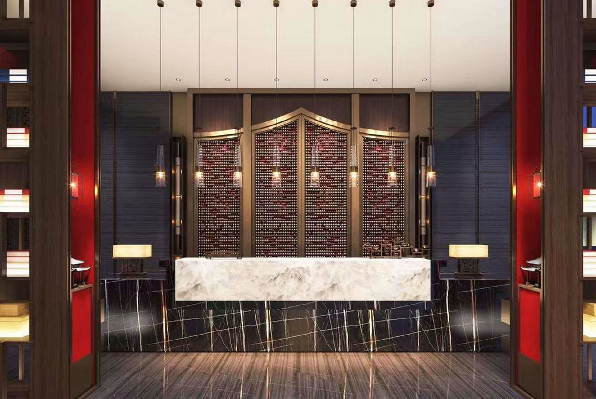 港式风格酒店设计,滨江区新中式风格装潢效果图