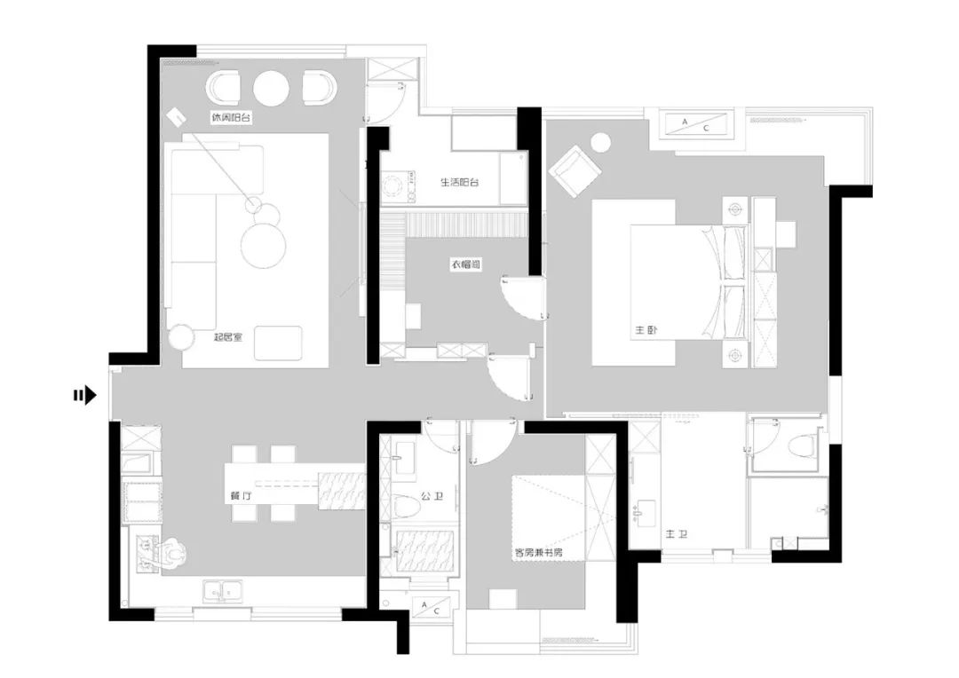 轻奢惬意舒展空间设计,141平新中式禅意设计