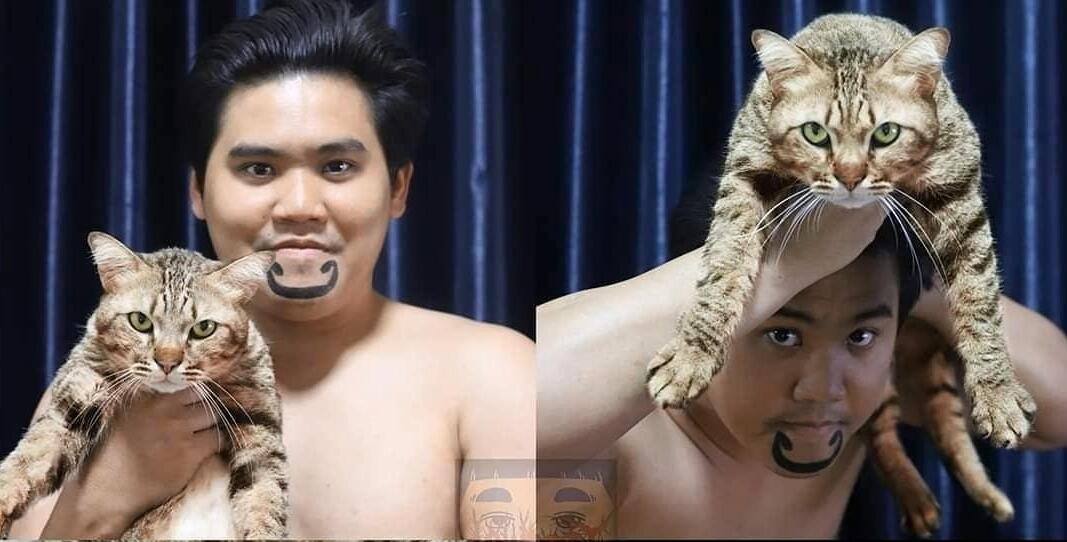 泰国小哥低成本cos猫系列太神似了 (泰国小哥cos祢豆子)