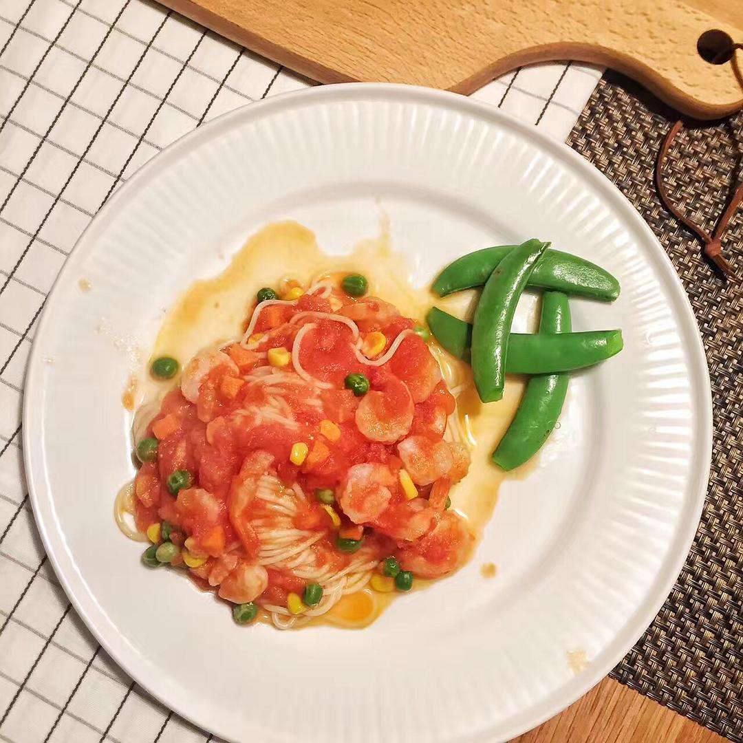 番茄时蔬虾仁,番茄酱虾仁搭配什么蔬菜