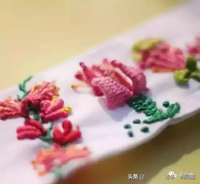 领口刺绣小花朵,刺绣花朵500种图片大全