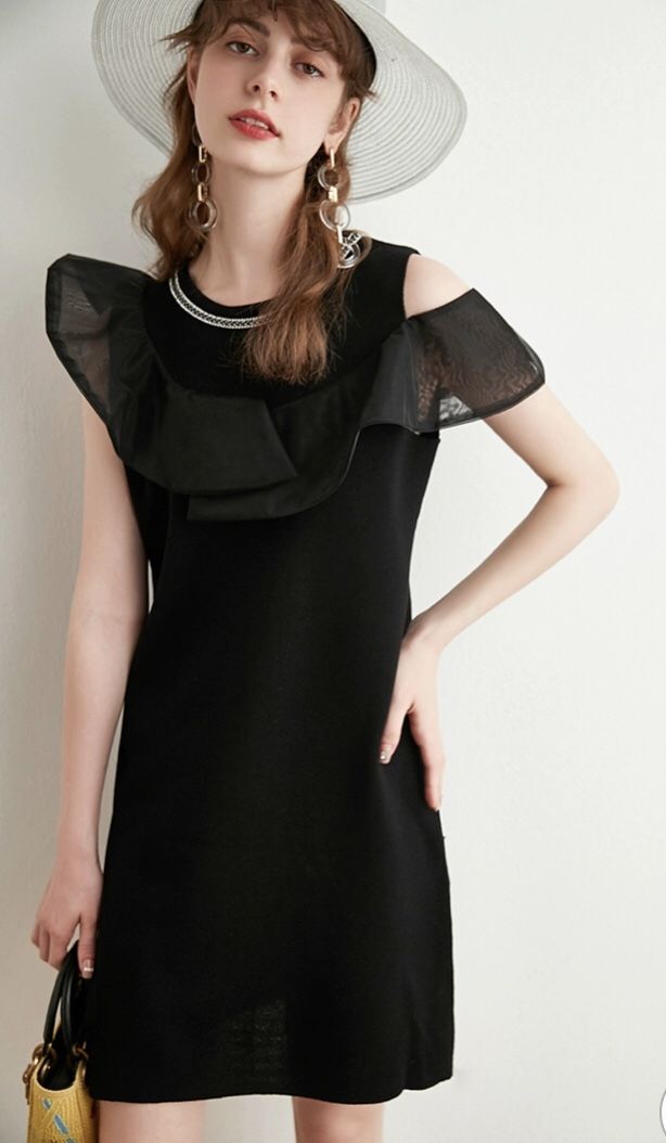 百变独特小黑裙,针织小黑裙高级感