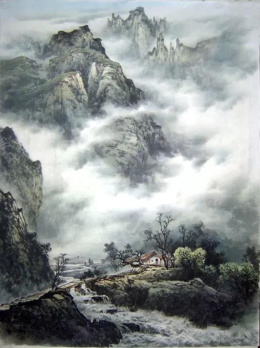 曾刚国画山水技法4,曾刚雪景国画山水画图片