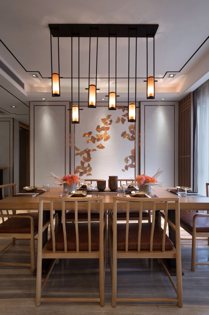 背景墙家装设计现代轻奢风客厅,禅意新中式厨房吊顶效果图