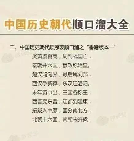 上下五千年各朝代发展顺口溜,中国五千年的朝代顺序顺口溜