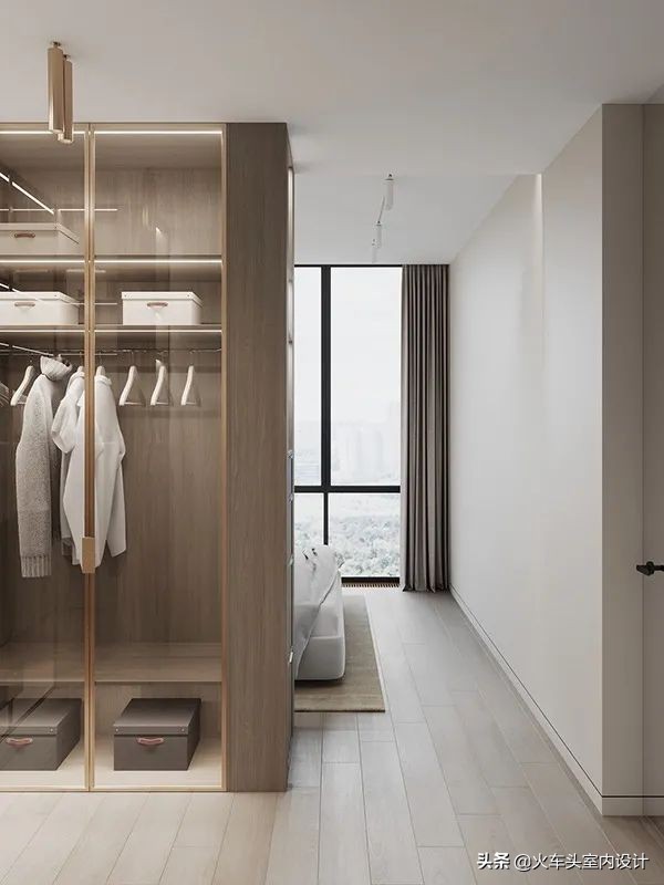 走入式衣帽间设计效果图轻奢风,轻奢简约大气衣帽间