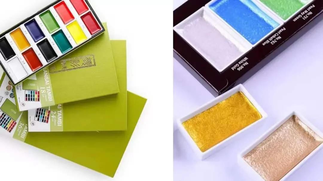 水彩画纸和画笔颜料套装推荐,水彩画如何找颜色