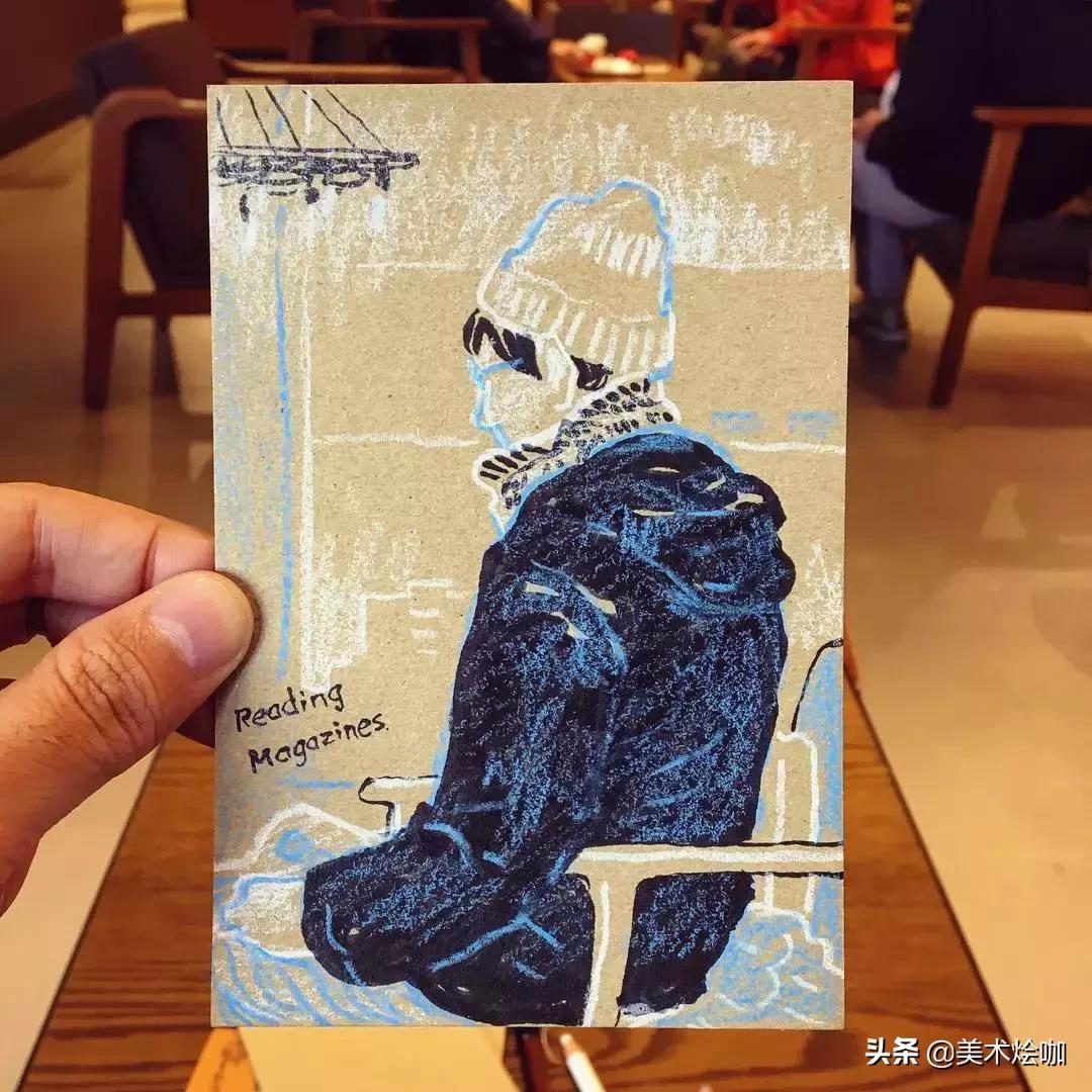 速写简单手绘稿,别人的速写本