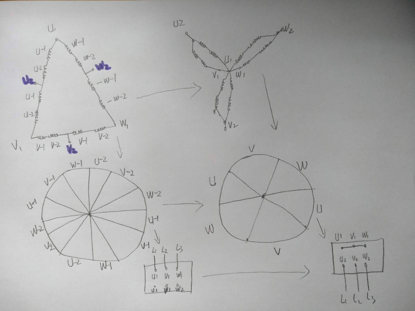 双速风机一次实物接线图,电工如何学习双速风机控制原理