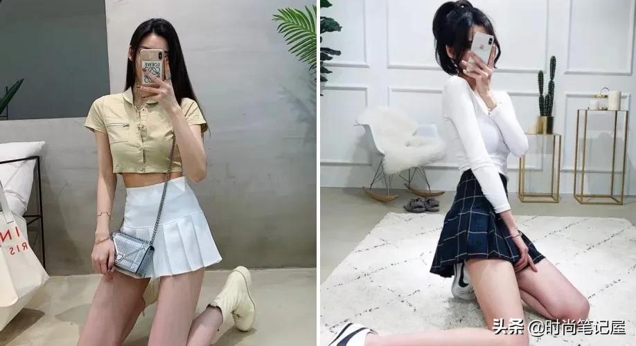 菱格纹格子裙,女人味十足的打底裙