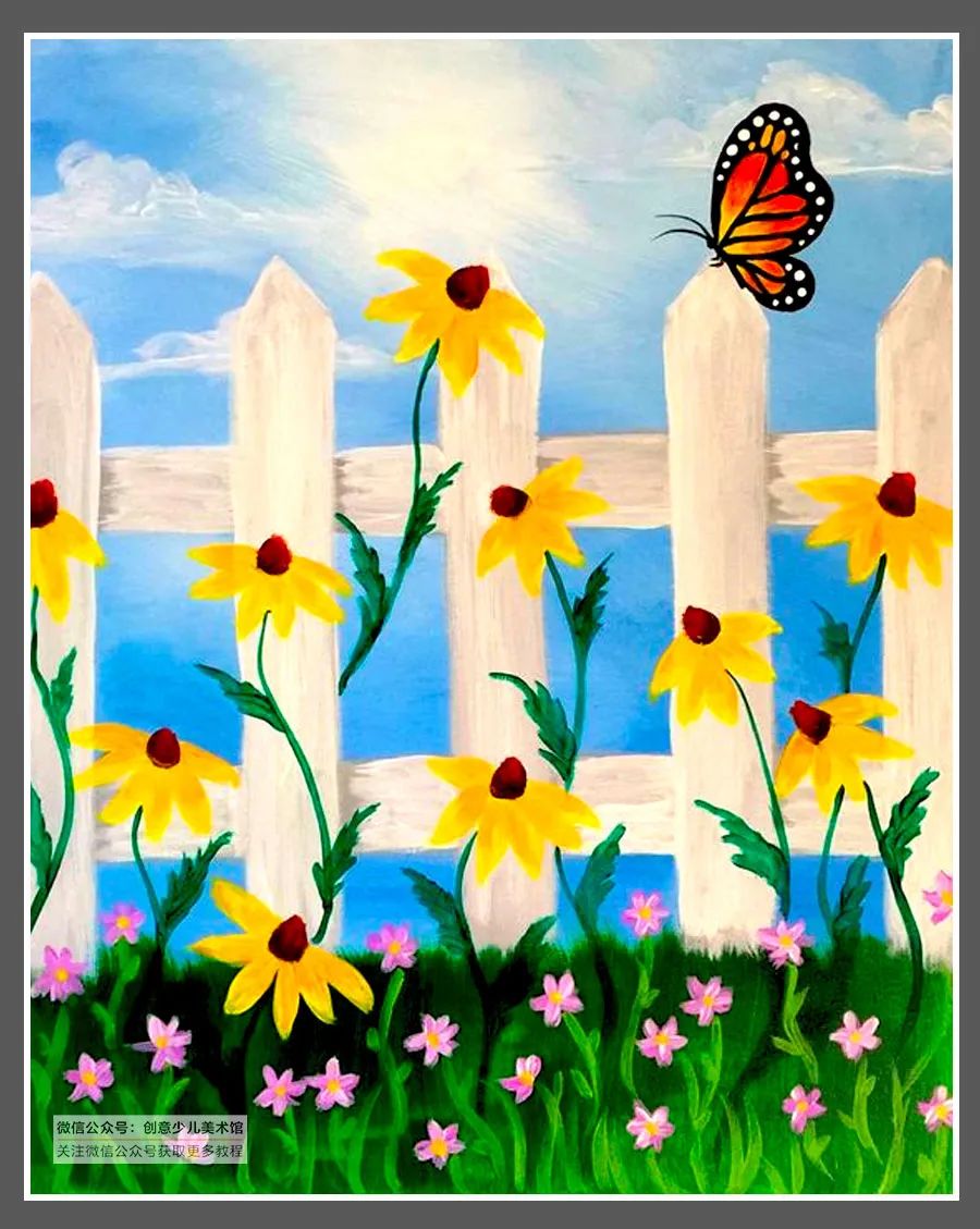 以夏天为主题的简单水粉绘画,童年主题水粉画简单又漂亮