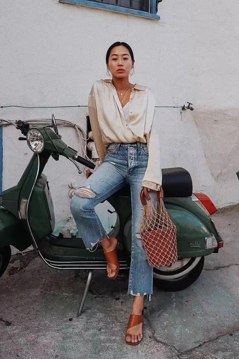 夏季时尚御姐凉鞋穿搭,气质牛皮凉鞋怎么搭配裤子