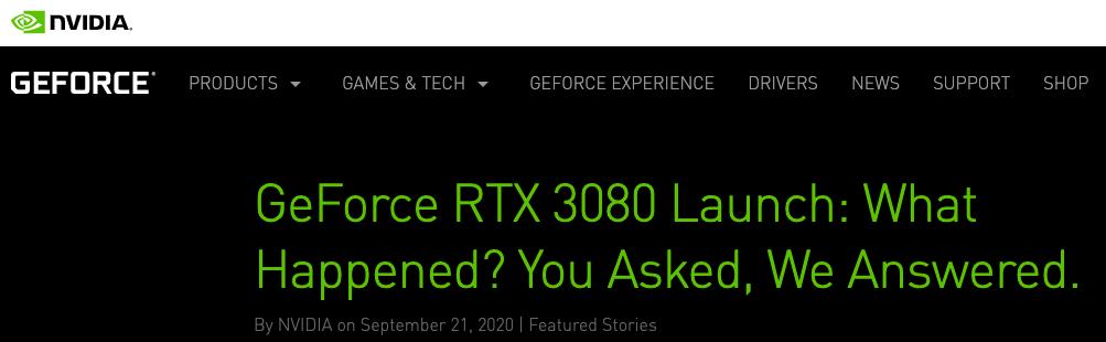 rtx3080能在英伟达官网买到吗 (英伟达geforce rtx3080 10g价格)