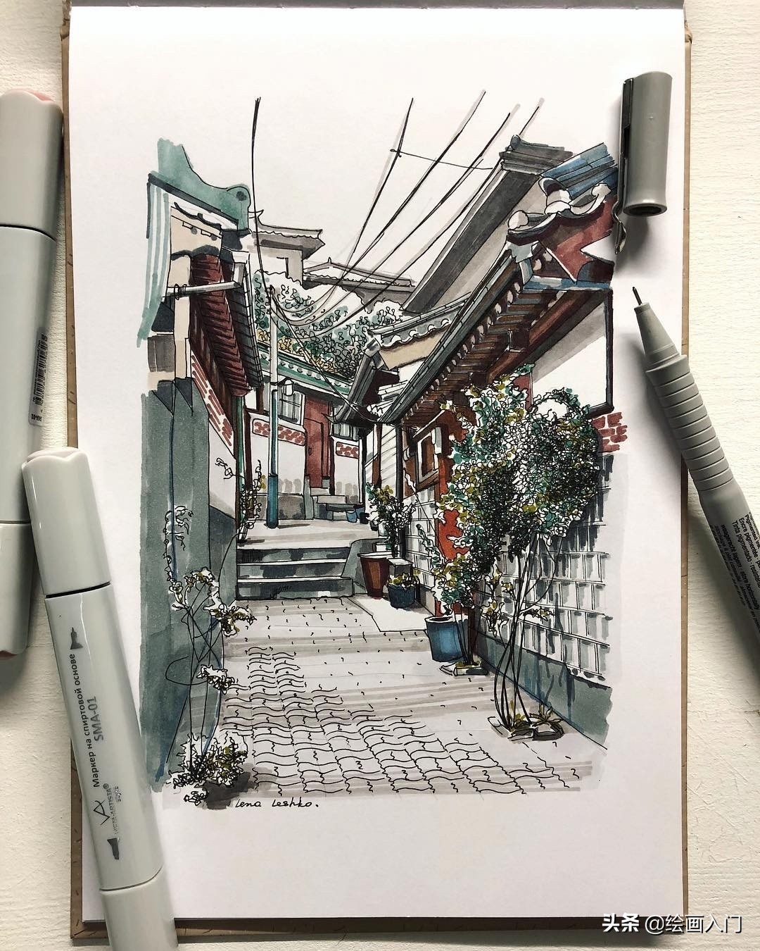 速写马克笔上色好还是水彩上色好,touchmark马克笔速写