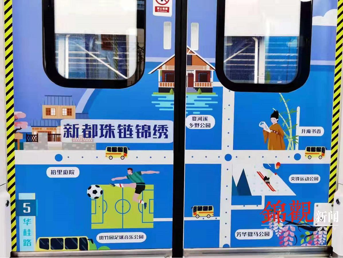 地铁5号线简笔画,成都地铁五号线涂鸦列车