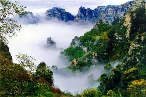 古诗词里的山，江碧鸟逾白，山青花欲然