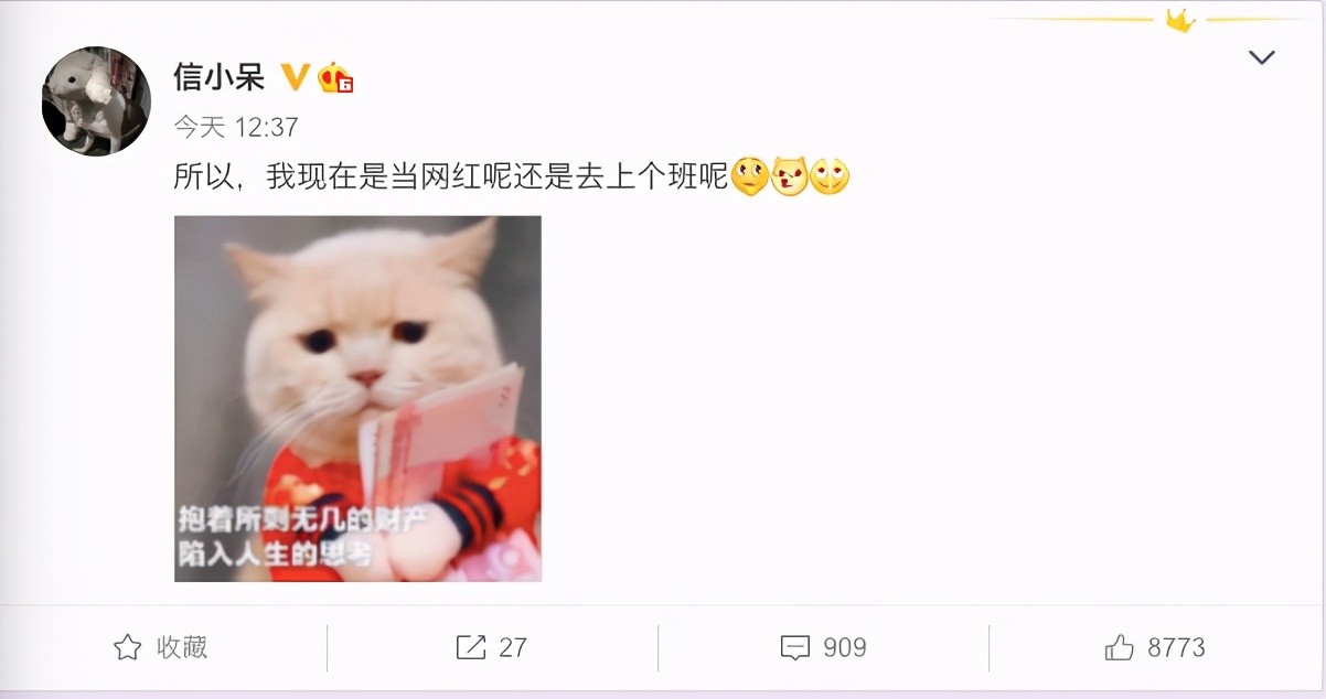 信小呆为啥退圈了,18年锦鲤信小呆谈现状