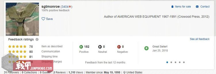 隔太平洋挂eBay军品*子骗**卖家:C.A.Monroe