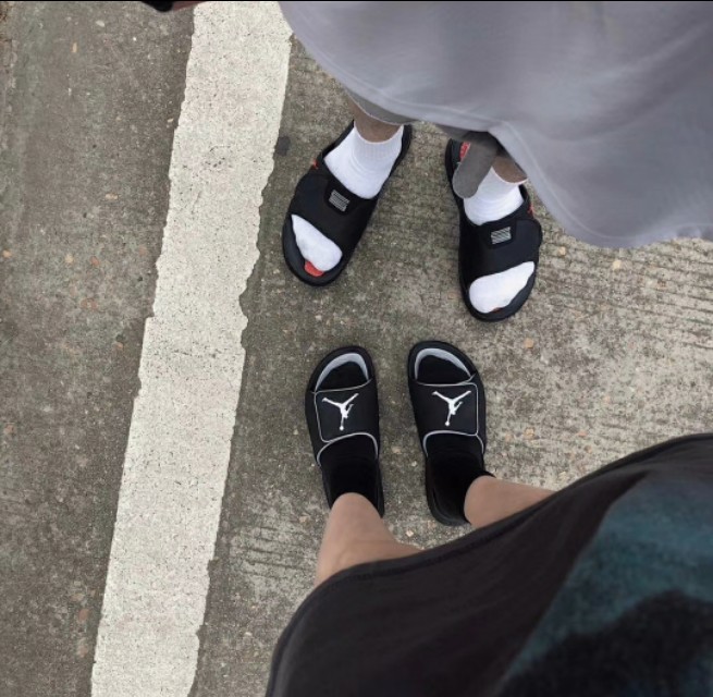 上脚好看的aj6,aj6奥利奥拖鞋