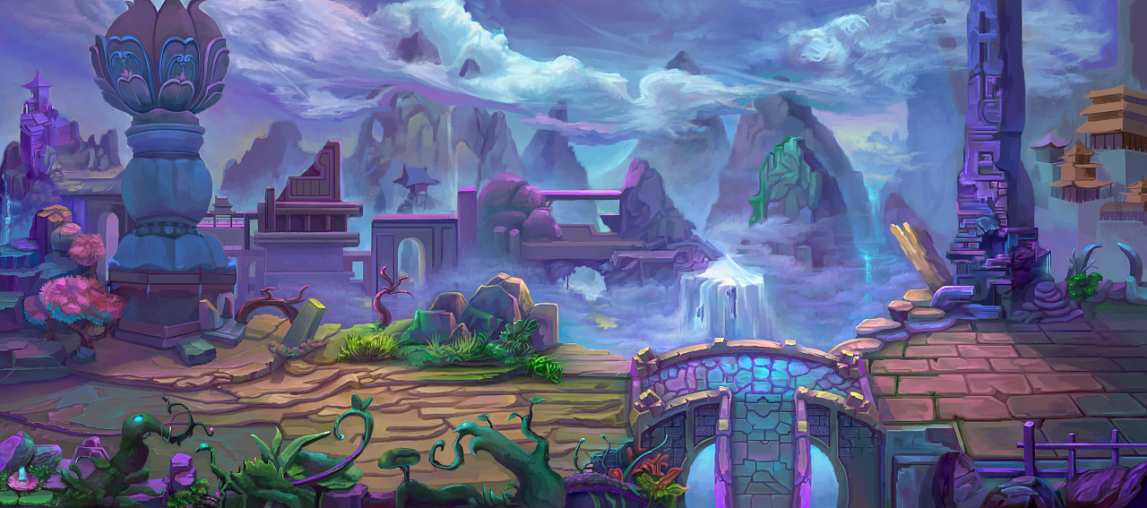 王者荣耀英雄原画横版,北极星神黛安娜横版原画