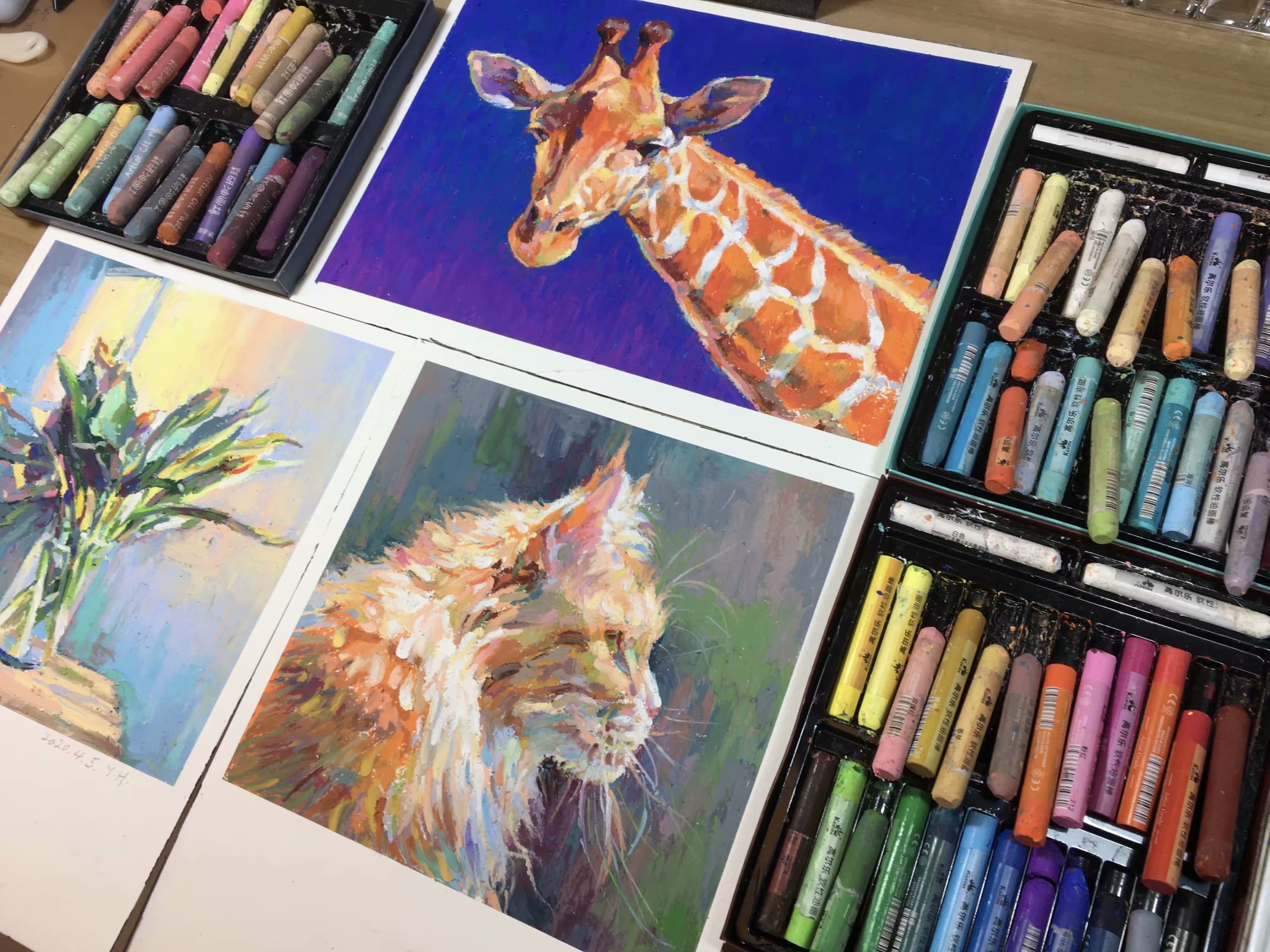 丹克林油画棒绘画基础入门教程,油画棒油画教程超级简单新手入门