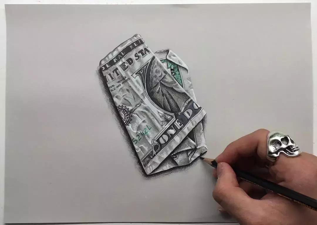 学渣购物小票画画,97年画画天才