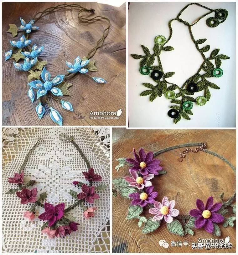 毛线钩精致的饰品,毛线钩织成品小玩意