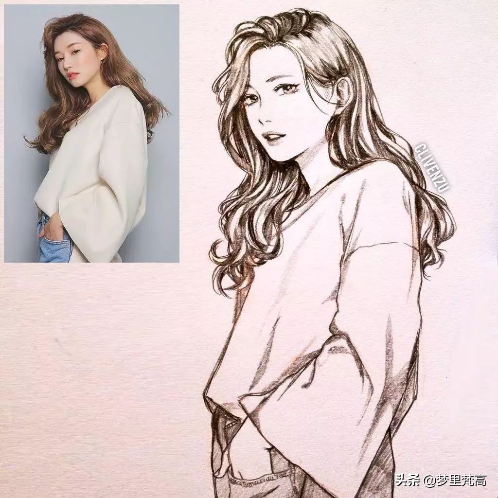 铅笔画素描动漫,铅笔画的动漫素描少女