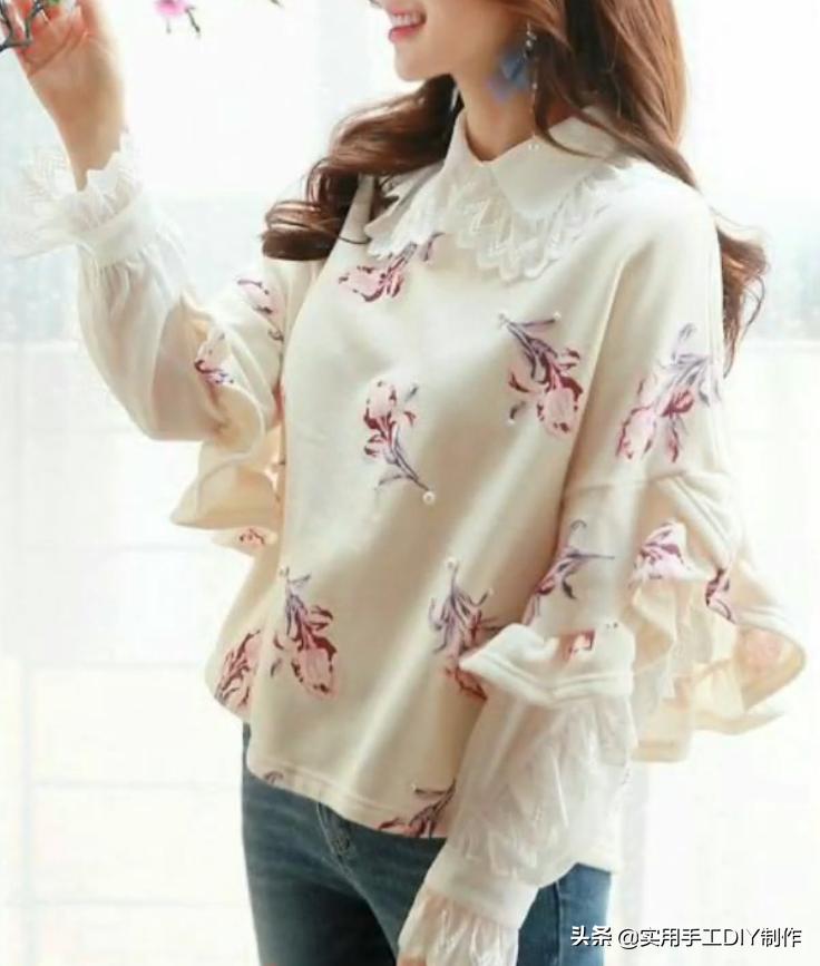 布艺花边造型手工,贝彩布艺落肩袖连衣裙裁剪教程