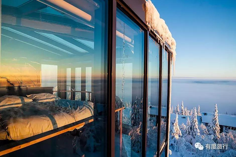 芬兰极光玻璃屋高清大图,芬兰玻璃屋极光横屏