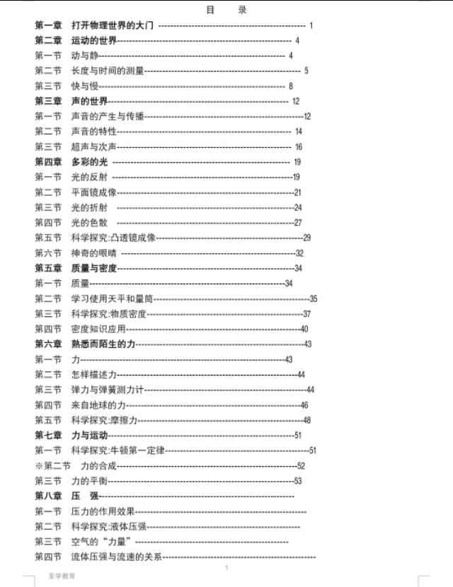 沪科版物理八、九年级课堂笔记大全，中考必备！为孩子打印一份