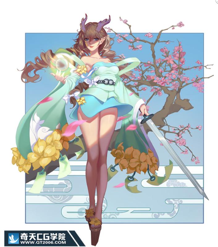 插画和原画哪个更好入行,奇天学员油画作品欣赏