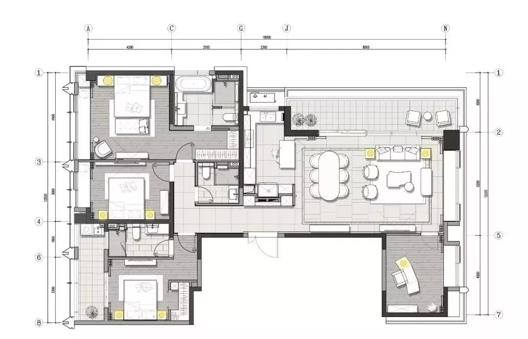 200平意式轻奢风的高级感,200平米现代轻奢风装修带茶室