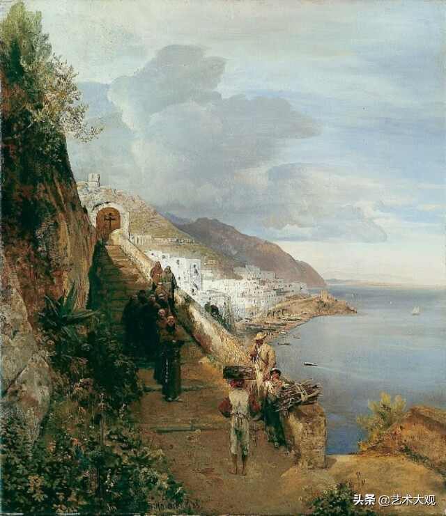 欧洲古典风景油画作品欣赏,德国古典画家风景油画作品