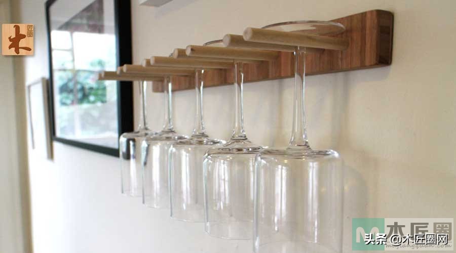 红酒杯倒挂架自制免打孔,高脚杯倒挂架木工制作
