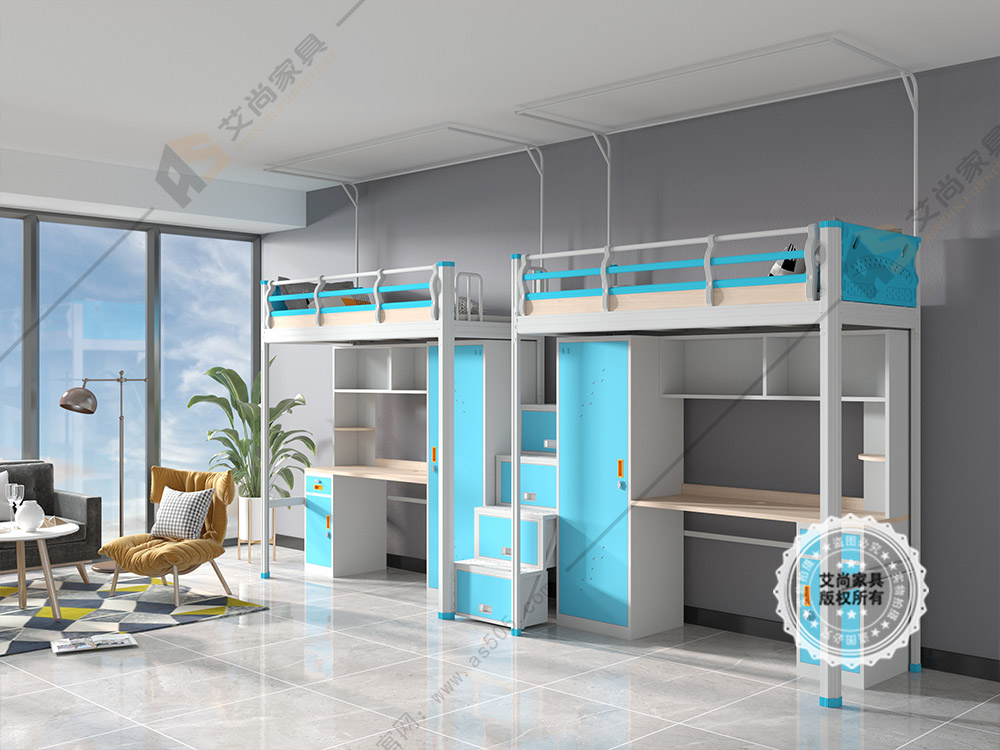 艾尚上下床,上下铺双层床艾尚家具效果图