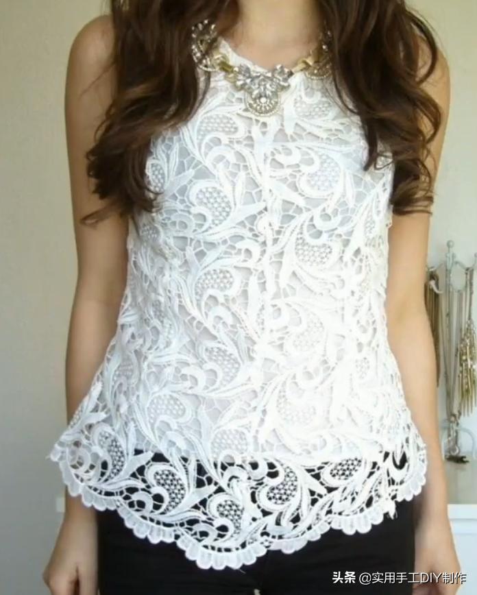 布艺裙子作品,手工蕾丝花边上衣