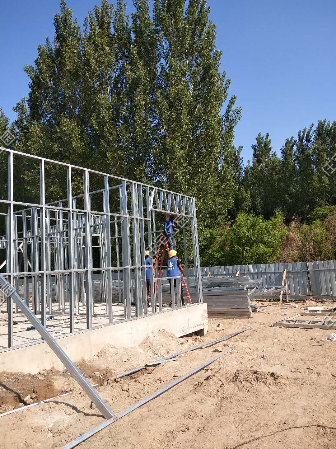 农村一层钢结构建造全过程,钢框架结构楼房建造