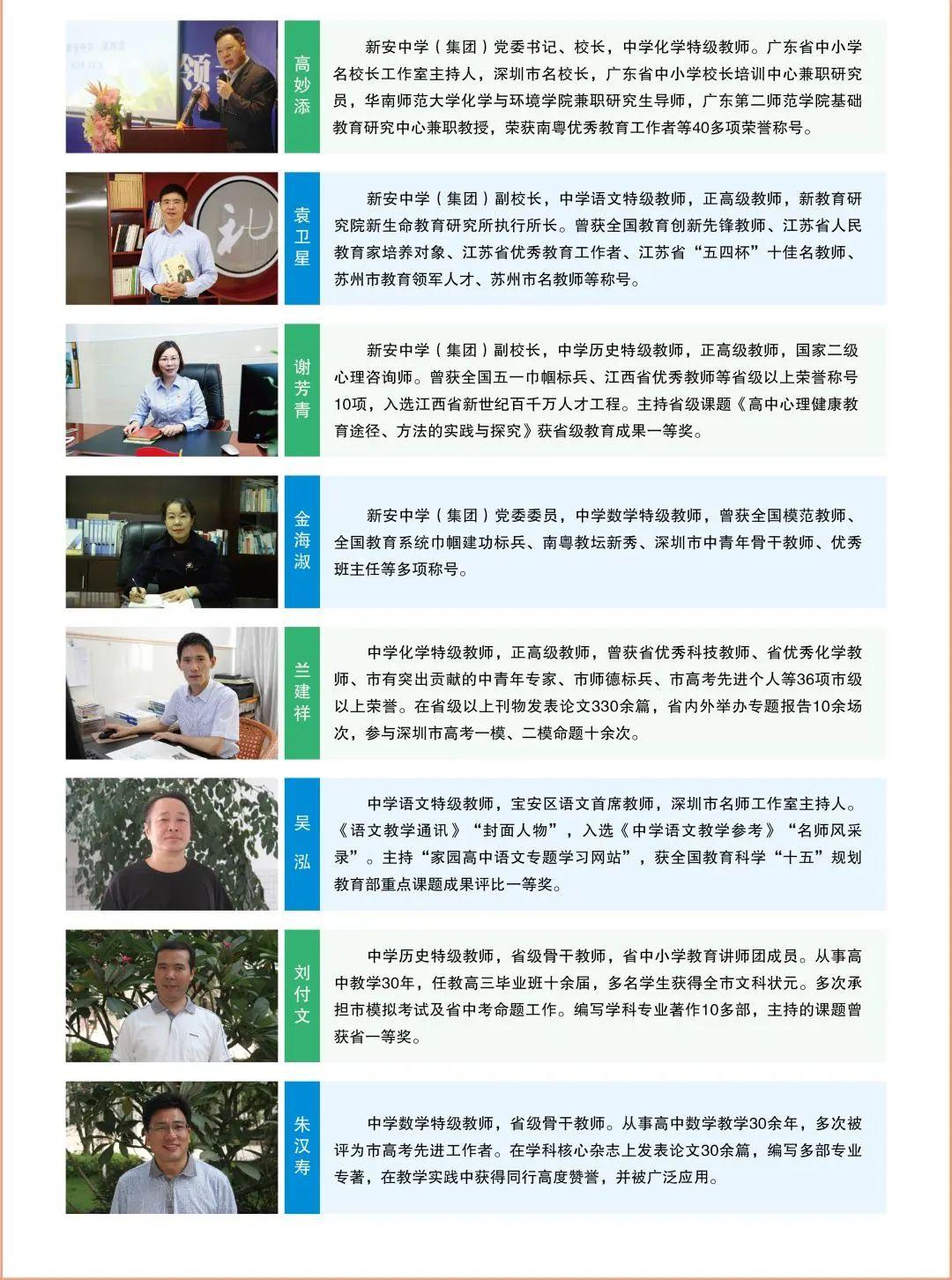 新安中学集团成员,2017新安中学集团高中部