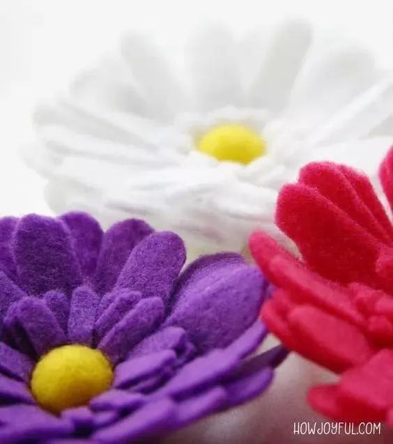 不织布仿真花束制作方法,不织布立体花制作教程清明节