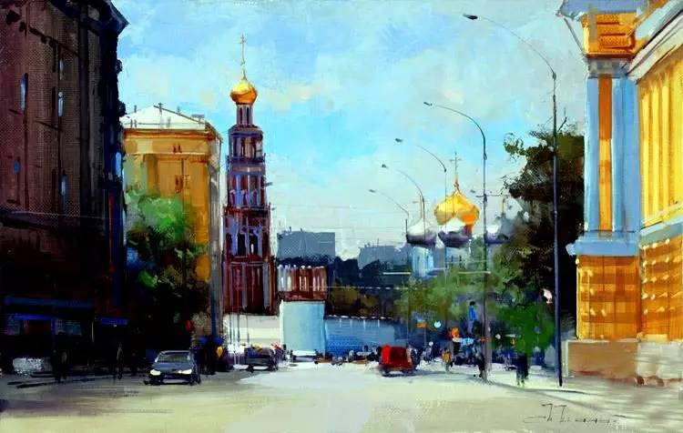 油画风景画氛围感,欧洲城市风景油画