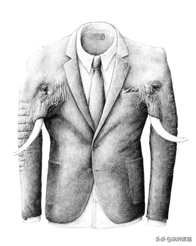 小清新素描黑白插画,看似抽象实则写实的画