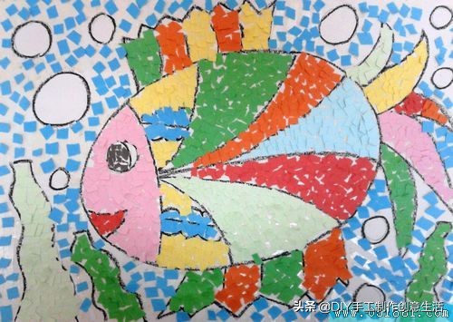 用圆纸片手工制作圣诞贴画,奇妙的纸片贴画手工